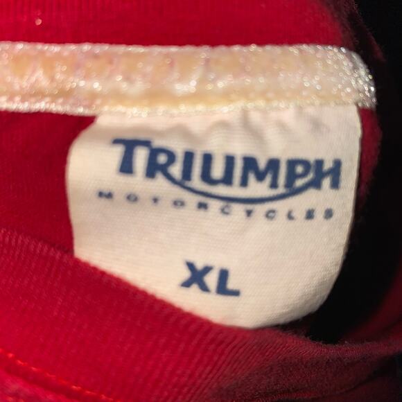 Triumph Motorcycles Biker y2k Short Sleeve graphic T-shirt size XL Red - Picture 7 of 9